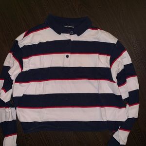 Brandy Melville cropped collared long sleeve